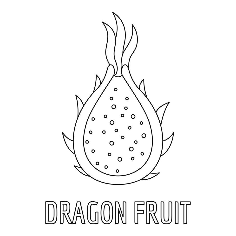 Drago frutta icona, schema stile. vettore