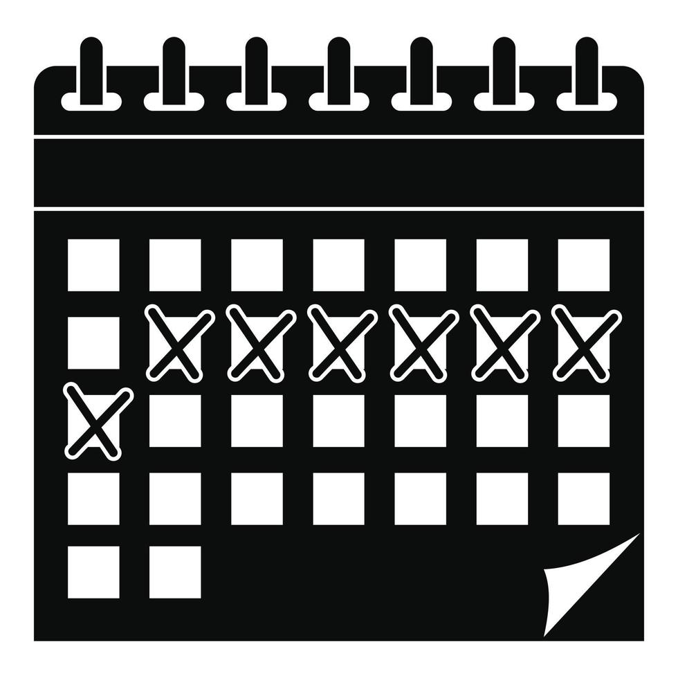 contraccettivo calendario icona, semplice stile vettore