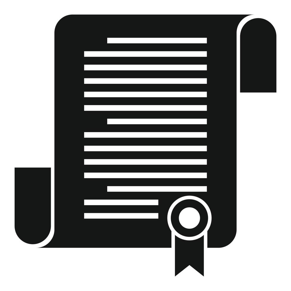 giudice papiro icona, semplice stile vettore