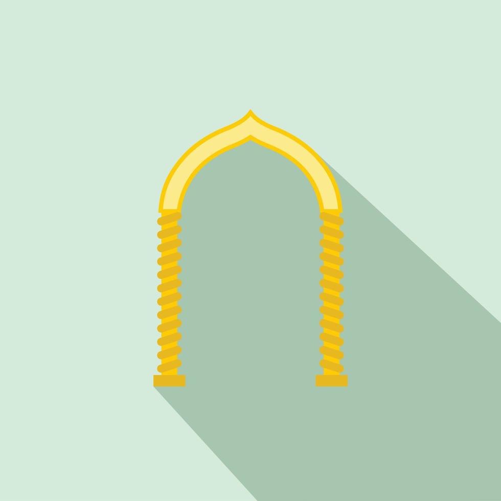 giallo arco icona, piatto stile vettore