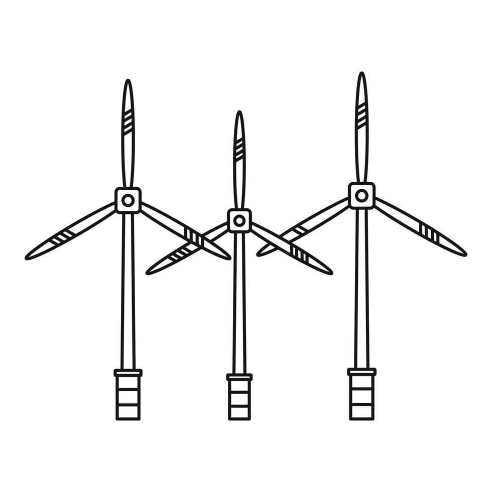 vento turbina energia icona, schema stile vettore