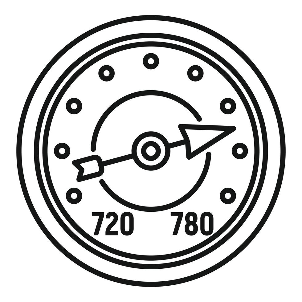 analogico barometro icona, schema stile vettore