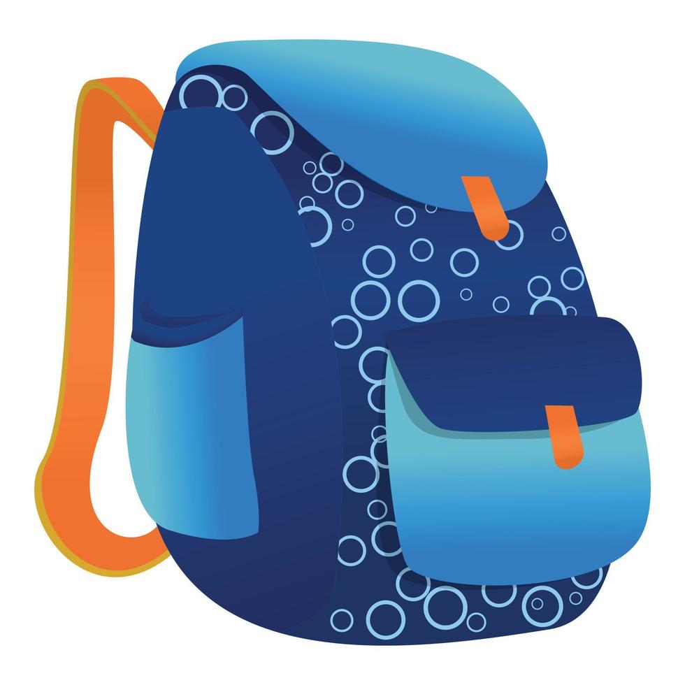 cerchio blu zaino icona, cartone animato stile vettore