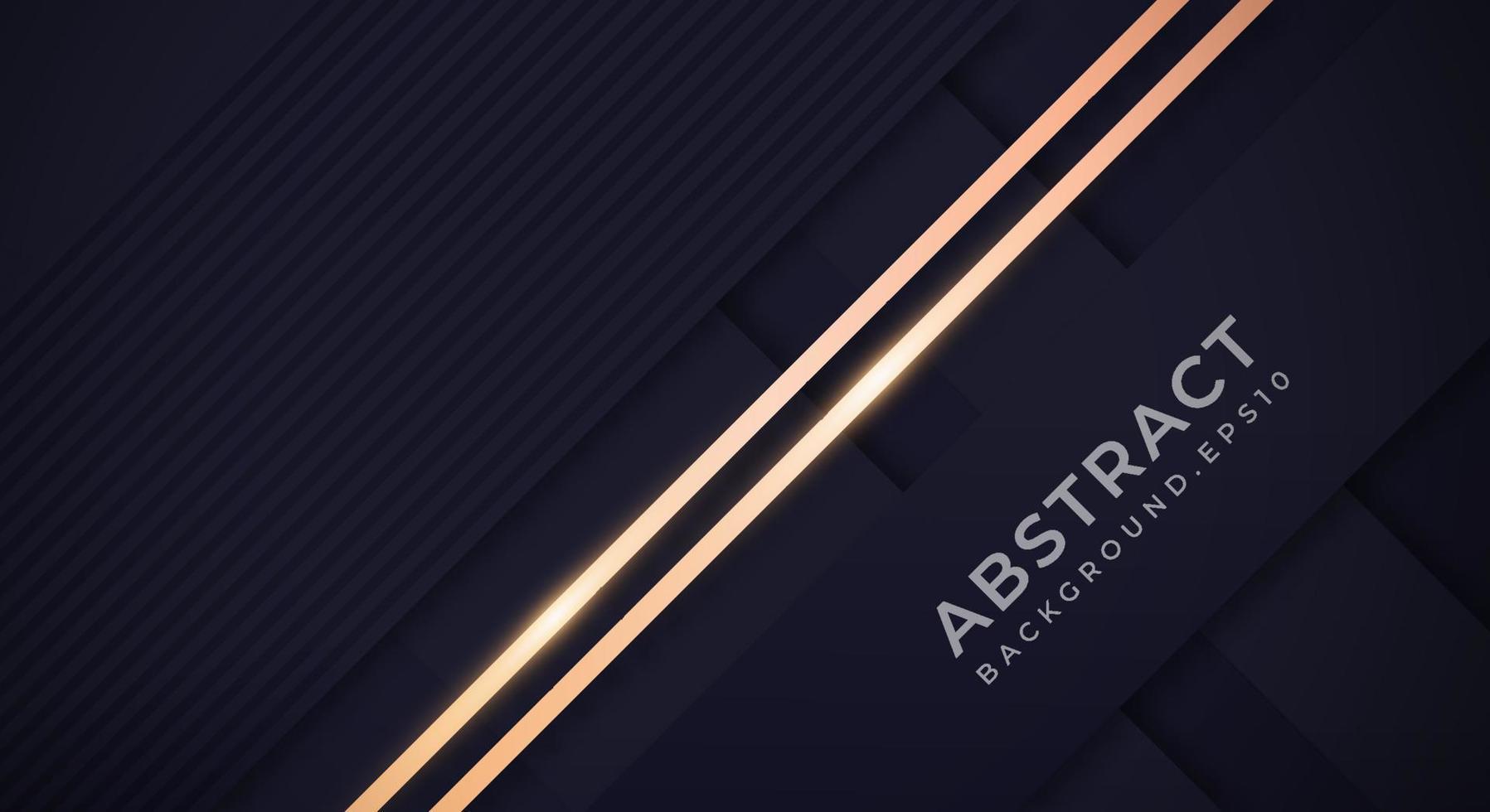 astratto buio nero sfondo con d'oro Linee lusso stringhe. geometrico fondale con strutturato carta strati per attività commerciale presentazione modello vettore