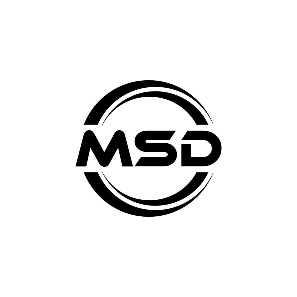 msd lettera logo design nel illustrazione. vettore logo, calligrafia disegni per logo, manifesto, invito, eccetera.