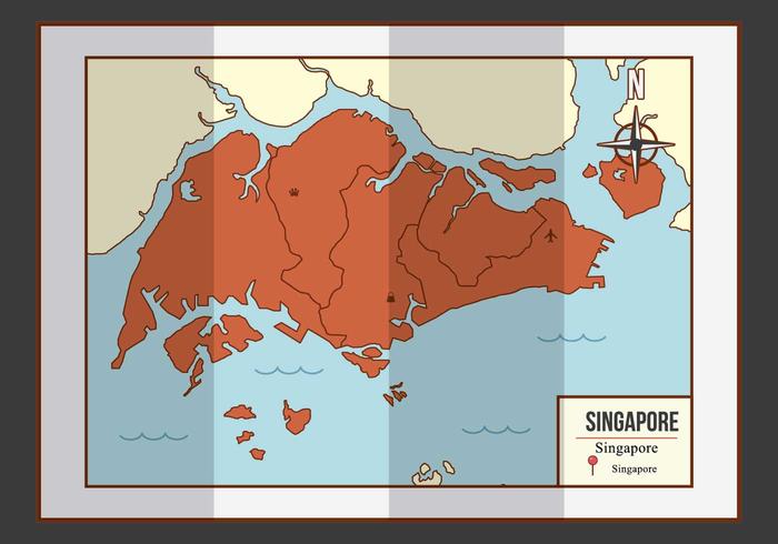 Illustrazione della mappa di Singapore vettore