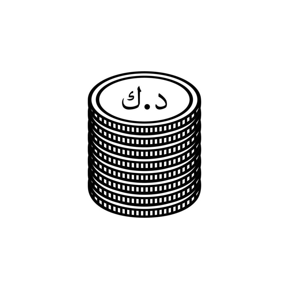Kuwait moneta icona simbolo. kuwaiti dinaro, kwd cartello. vettore illustrazione
