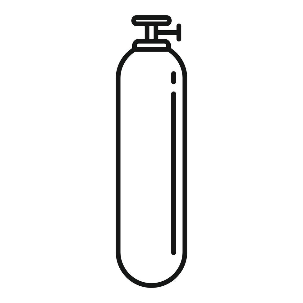 gas cilindro ossigeno icona, schema stile vettore