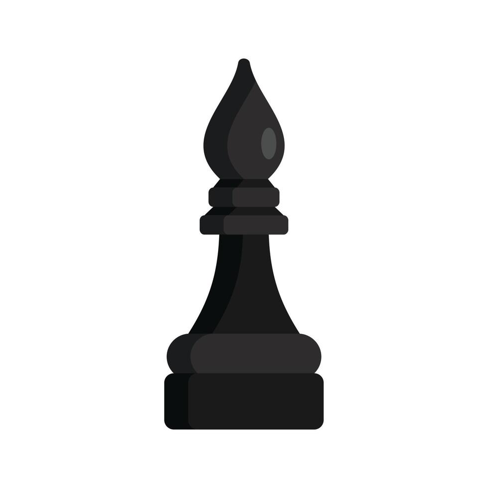 nero vescovo scacchi pezzo icona, piatto stile vettore