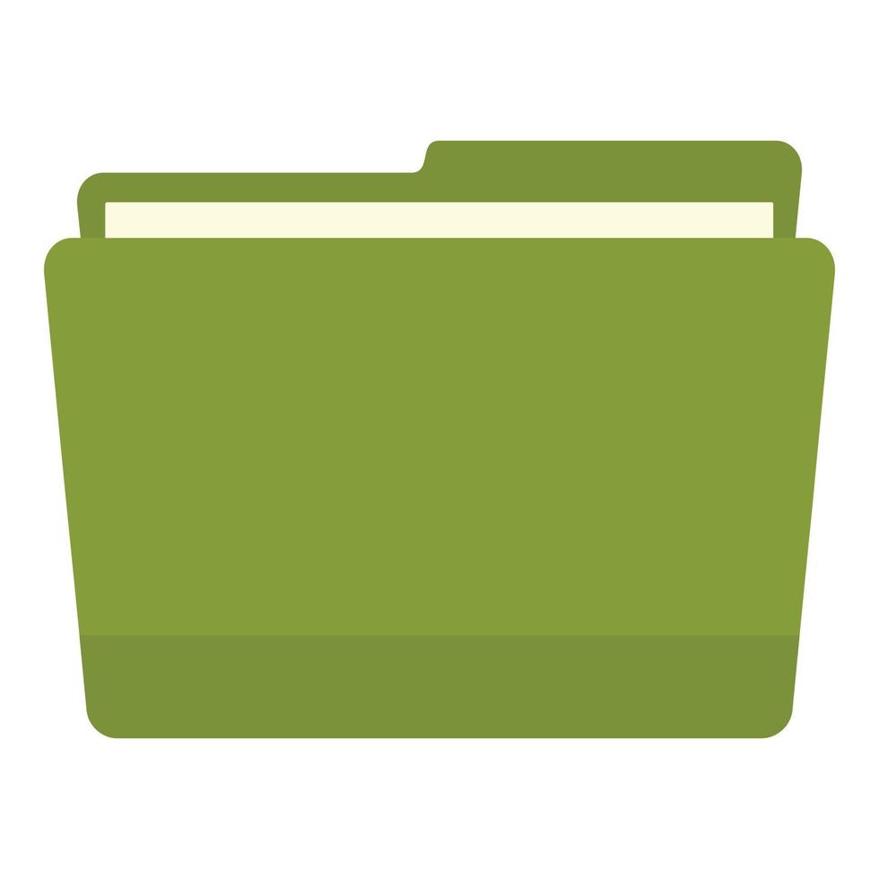 verde file cartella icona, piatto stile vettore