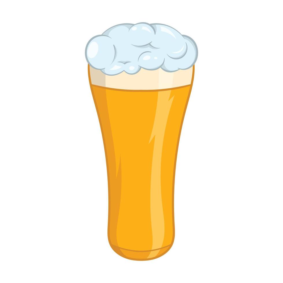 bicchiere di birra icona, cartone animato stile vettore
