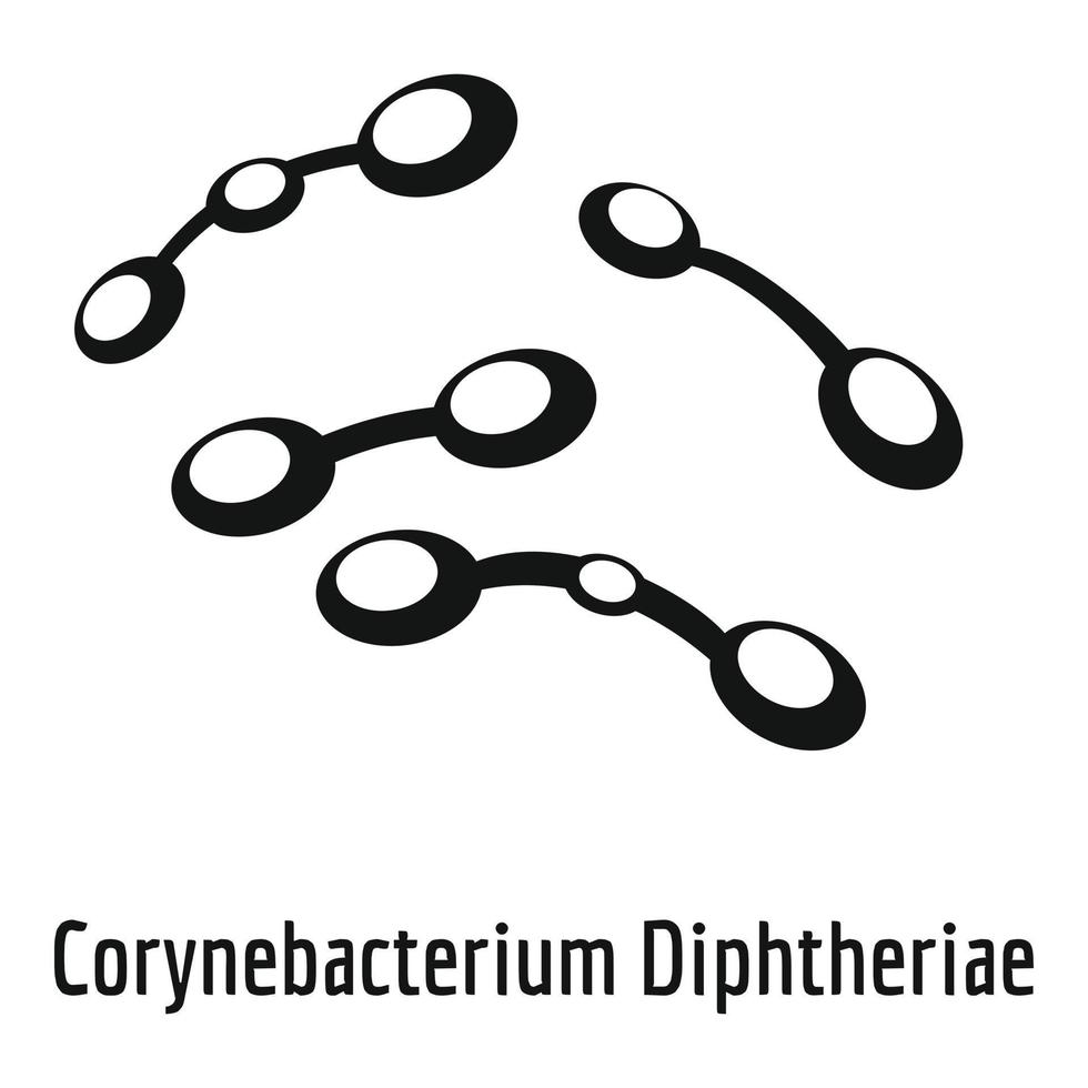 corinebatterio difterite icona, semplice stile. vettore