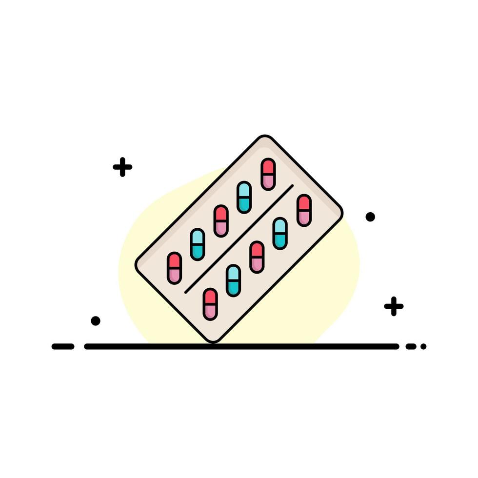 medicina pillola farmaci tavoletta pacchetto piatto colore icona vettore