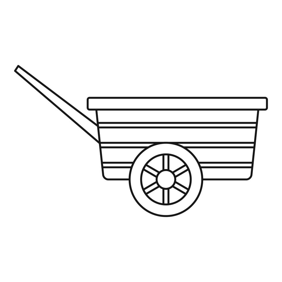 legna carriola icona, schema stile vettore
