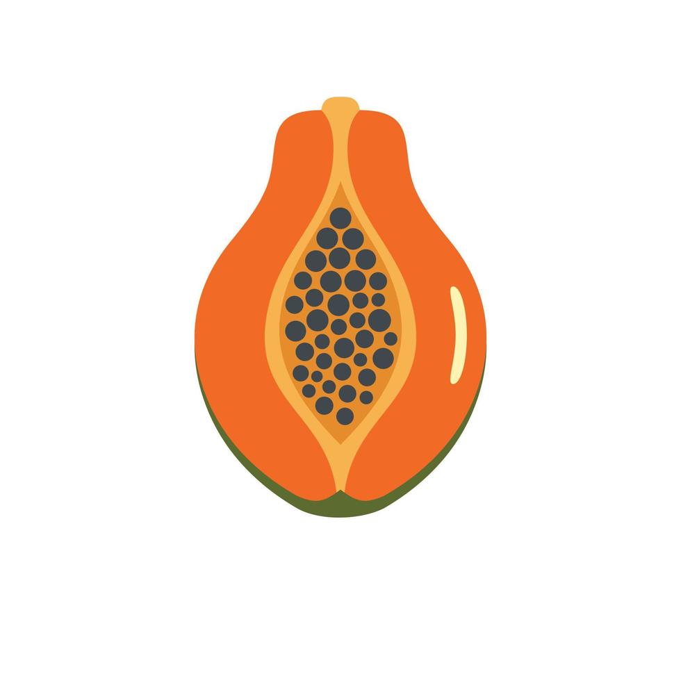 papaia icona, piatto stile vettore