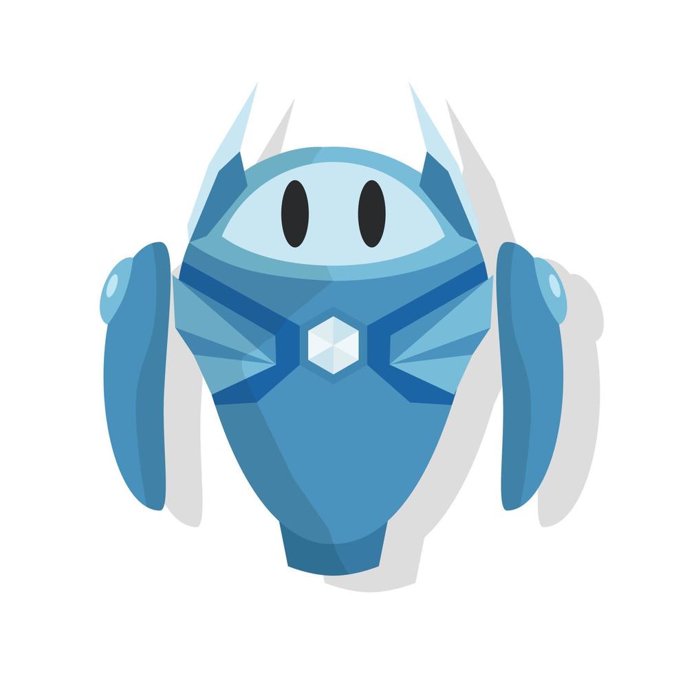 carino blu robot personaggio portafortuna isolato su bianca sfondo. vettore