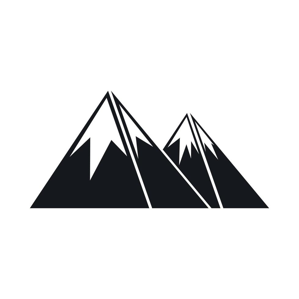 montagne con neve icona, semplice stile vettore