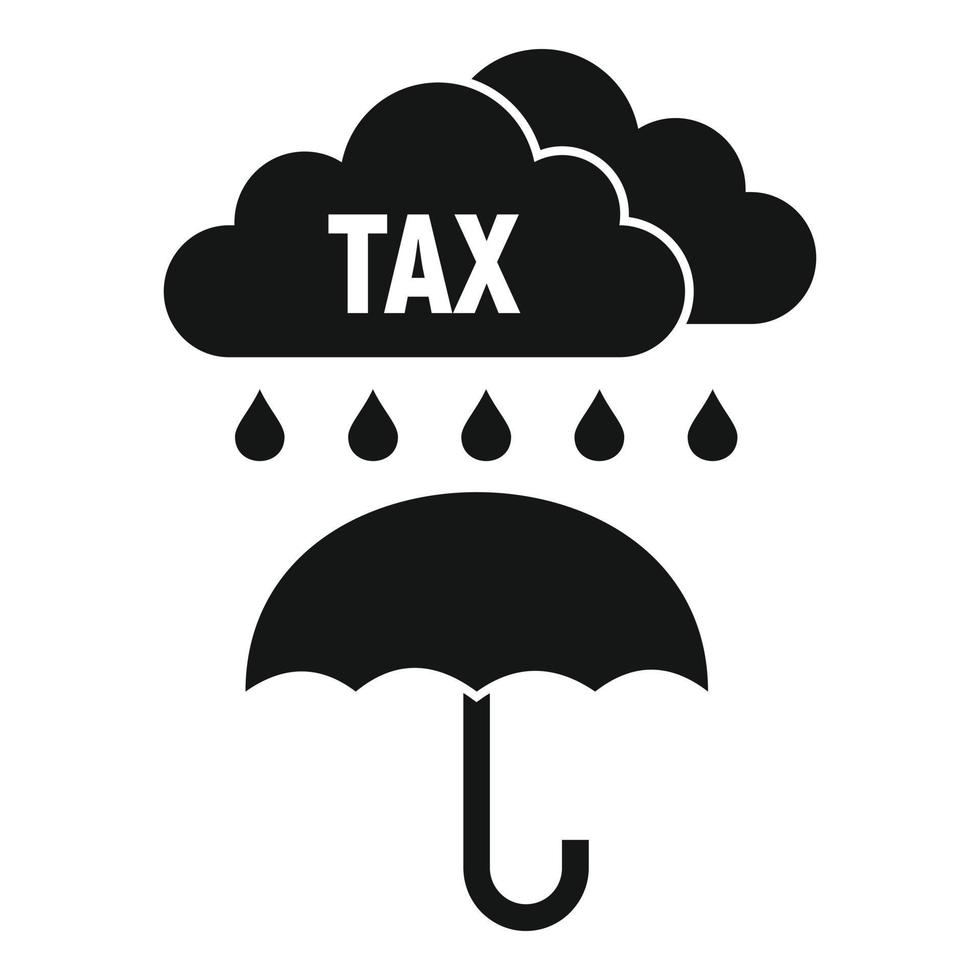 imposta pioggia ombrello icona, semplice stile vettore