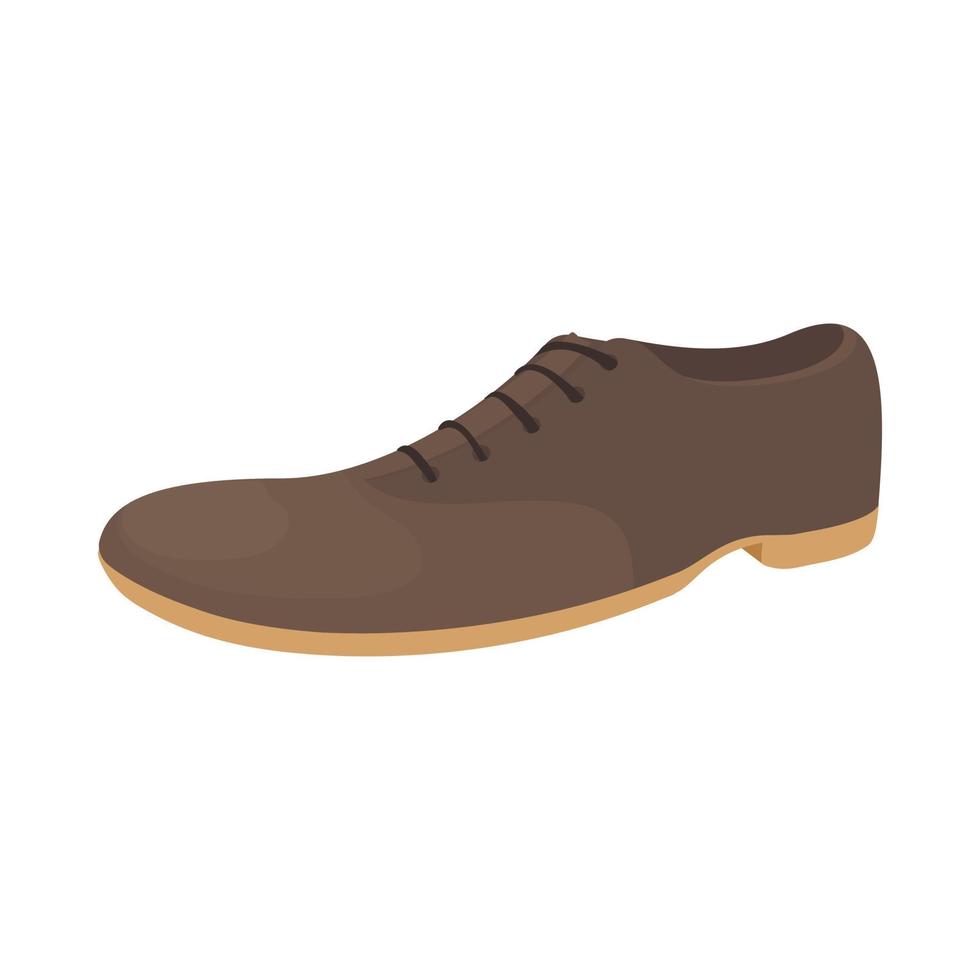 maschio Marrone scarpa icona, cartone animato stile vettore