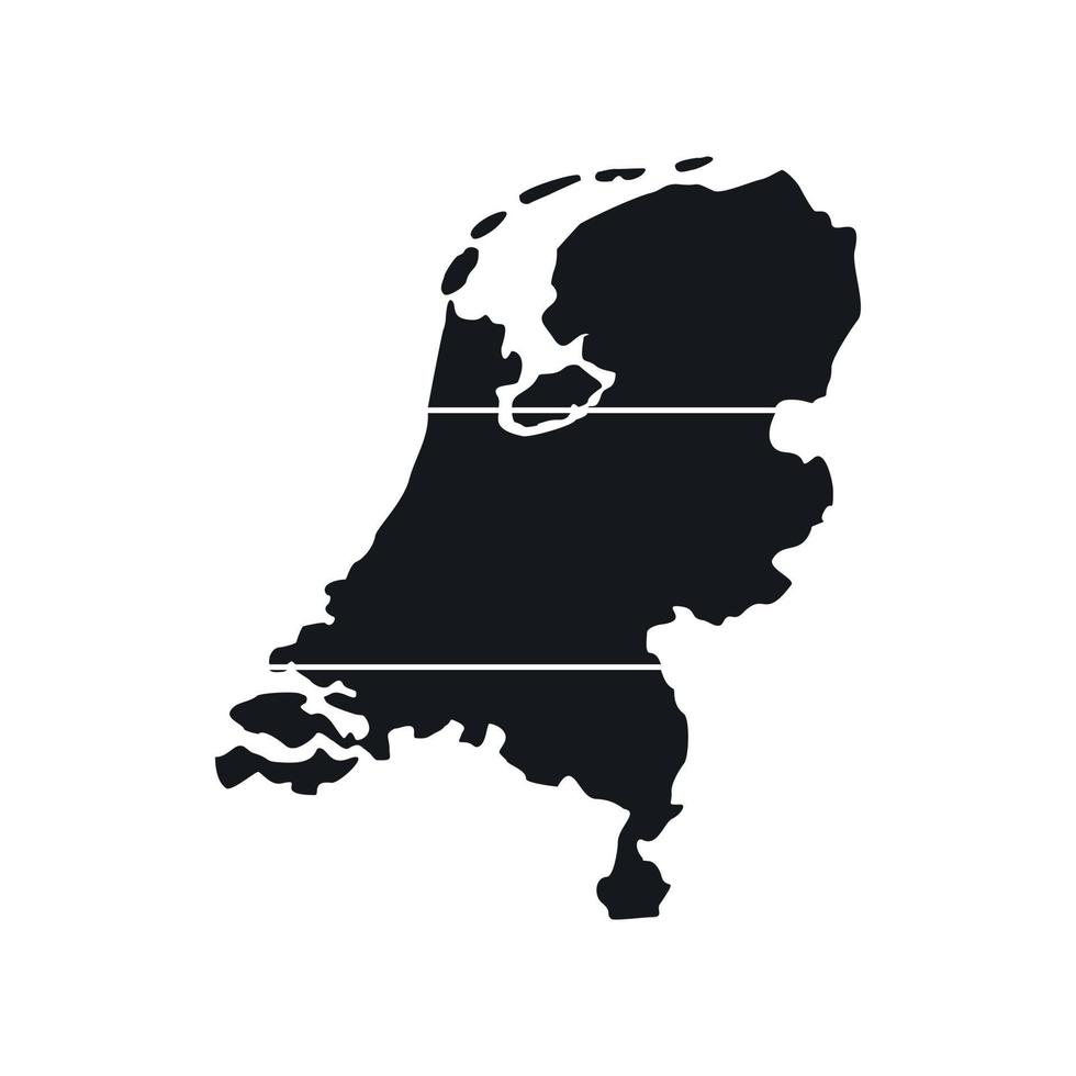 Olanda carta geografica icona, semplice stile vettore