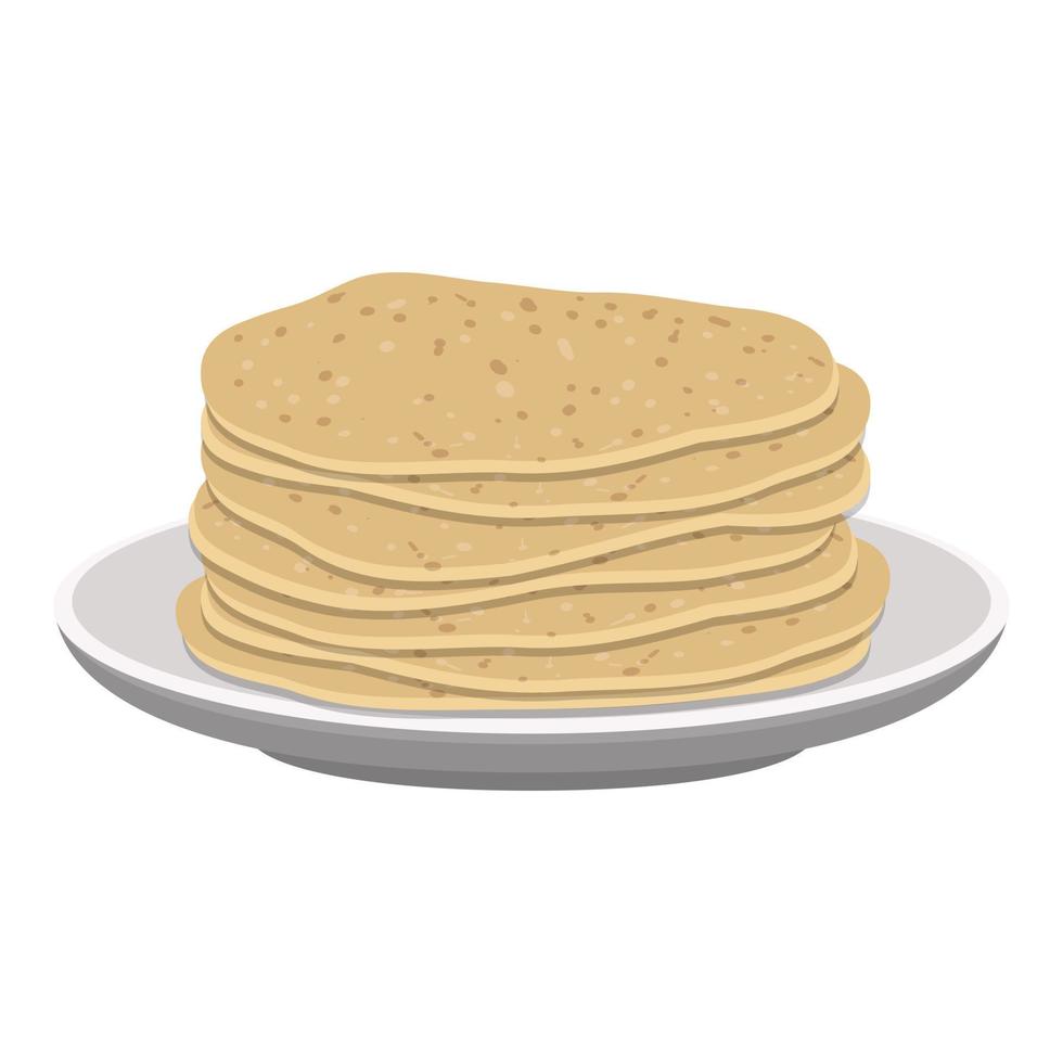 magro Pancakes icona, cartone animato stile vettore