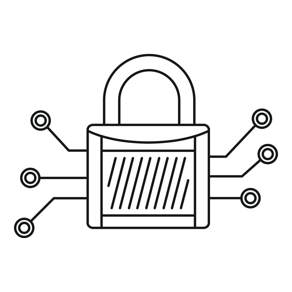 digitale lucchetto icona, schema stile vettore