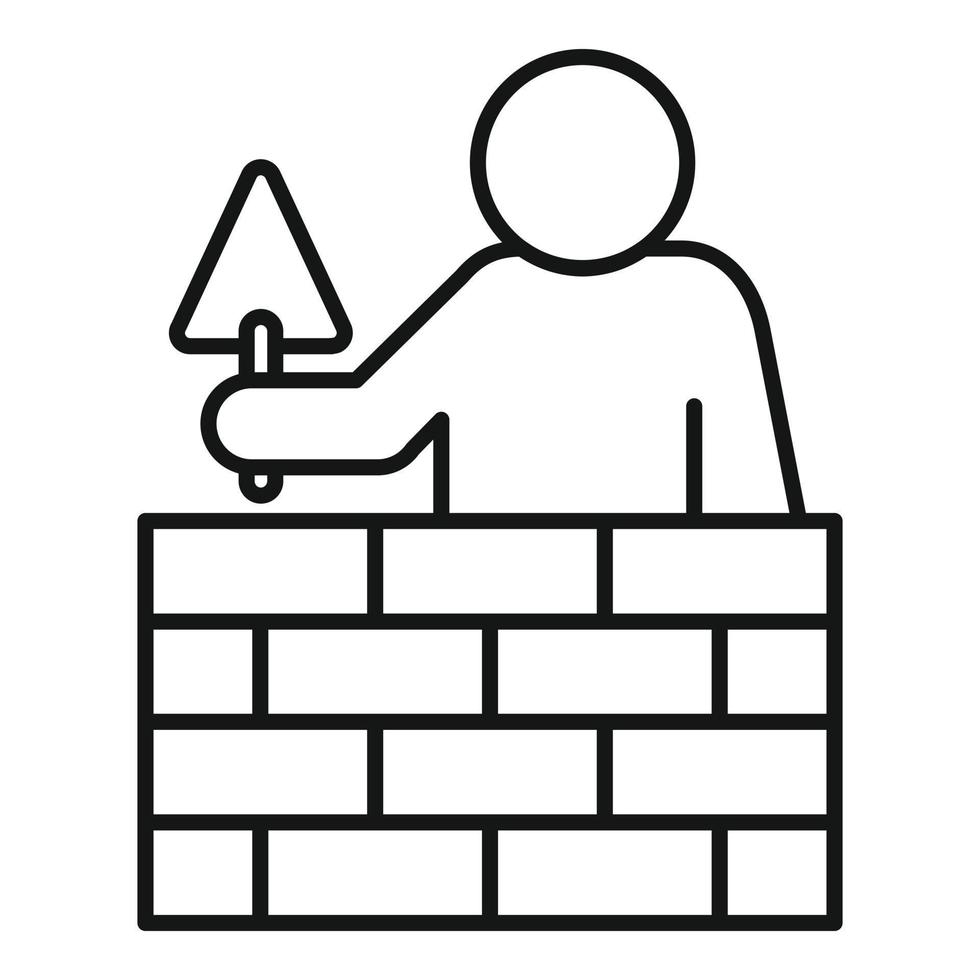 piastrellista mattone parete icona, schema stile vettore