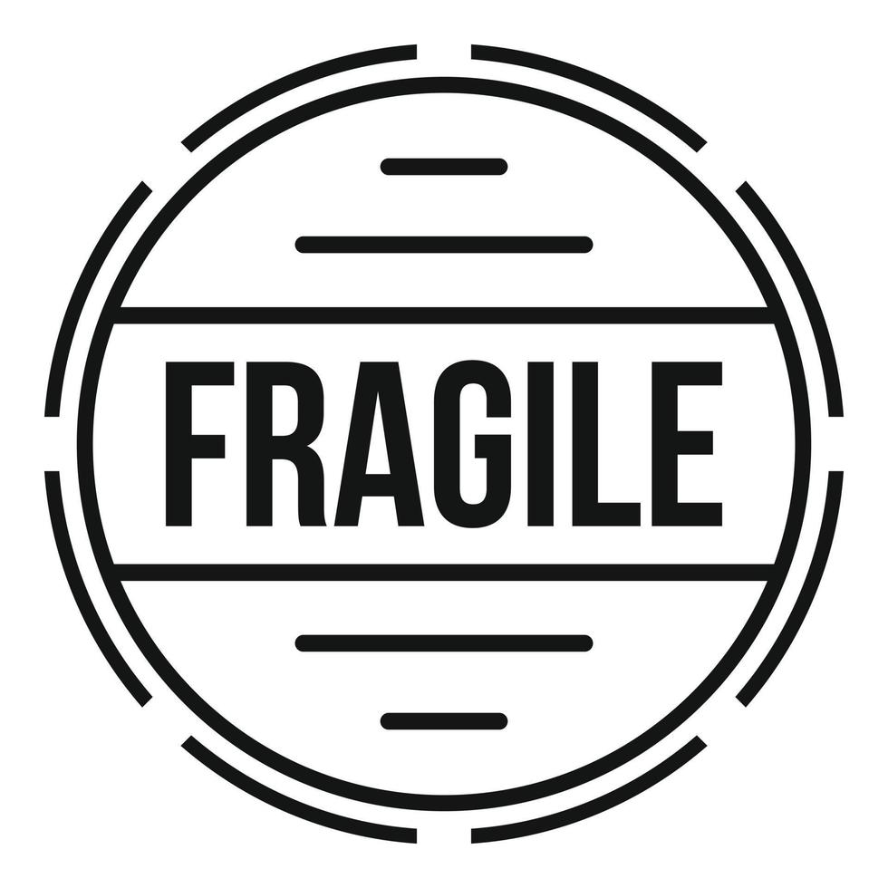 fragile logo, semplice stile. vettore