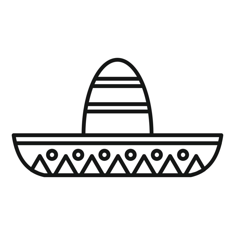 messicano sombrero icona, schema stile vettore