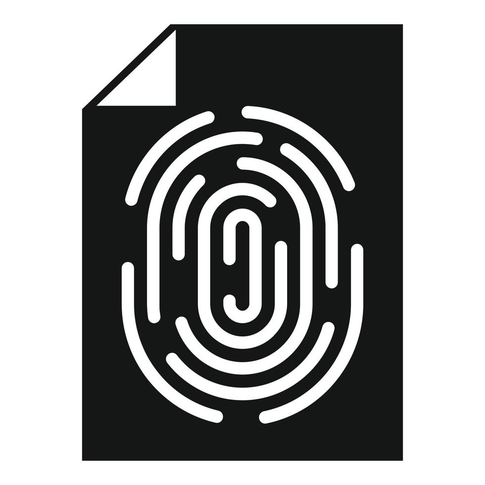 carta impronta digitale icona, semplice stile vettore