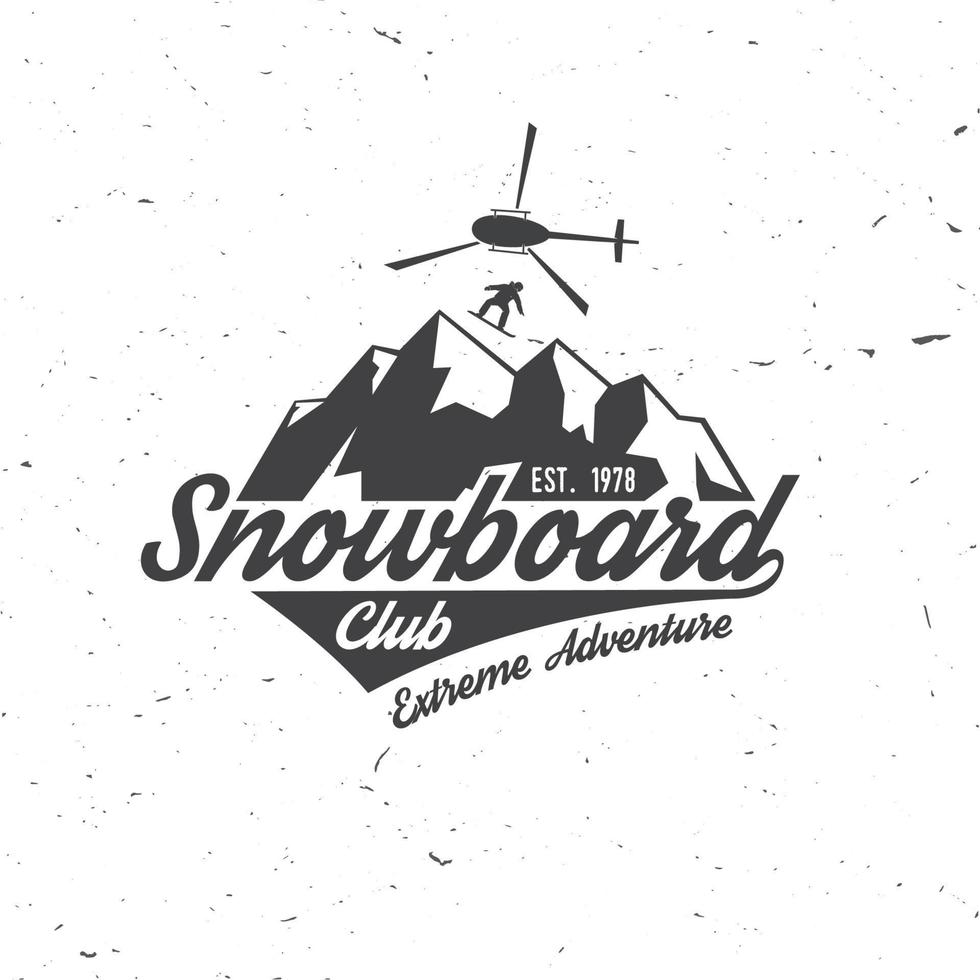 Snowboard club. vettore illustrazione. concetto per camicia o logo, Stampa, francobollo o tee.