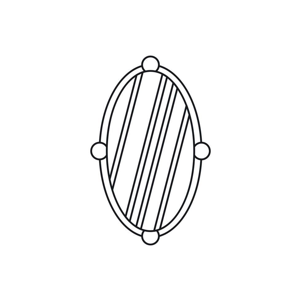 ovale specchio icona nel schema stile vettore