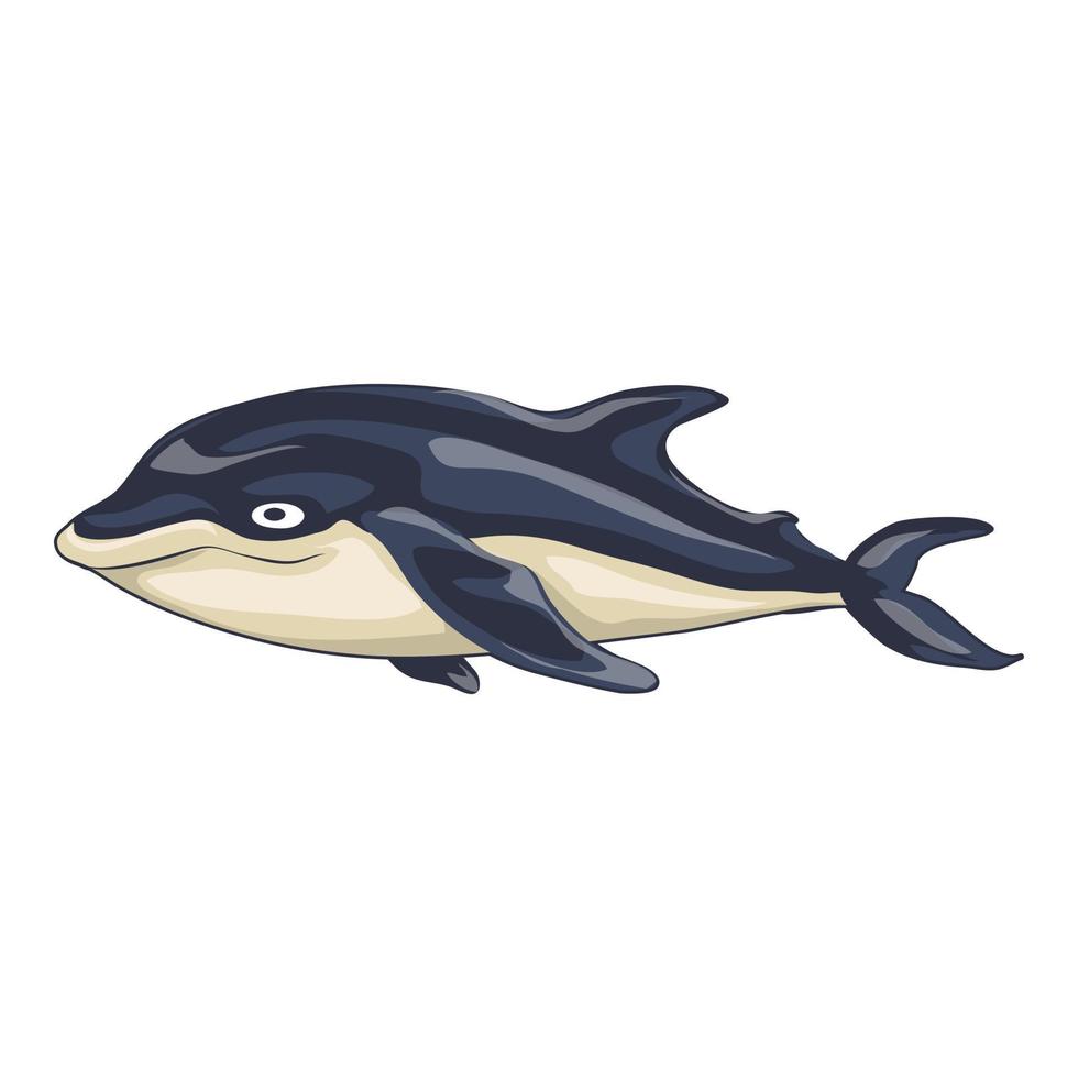 marino delfino icona, cartone animato stile vettore