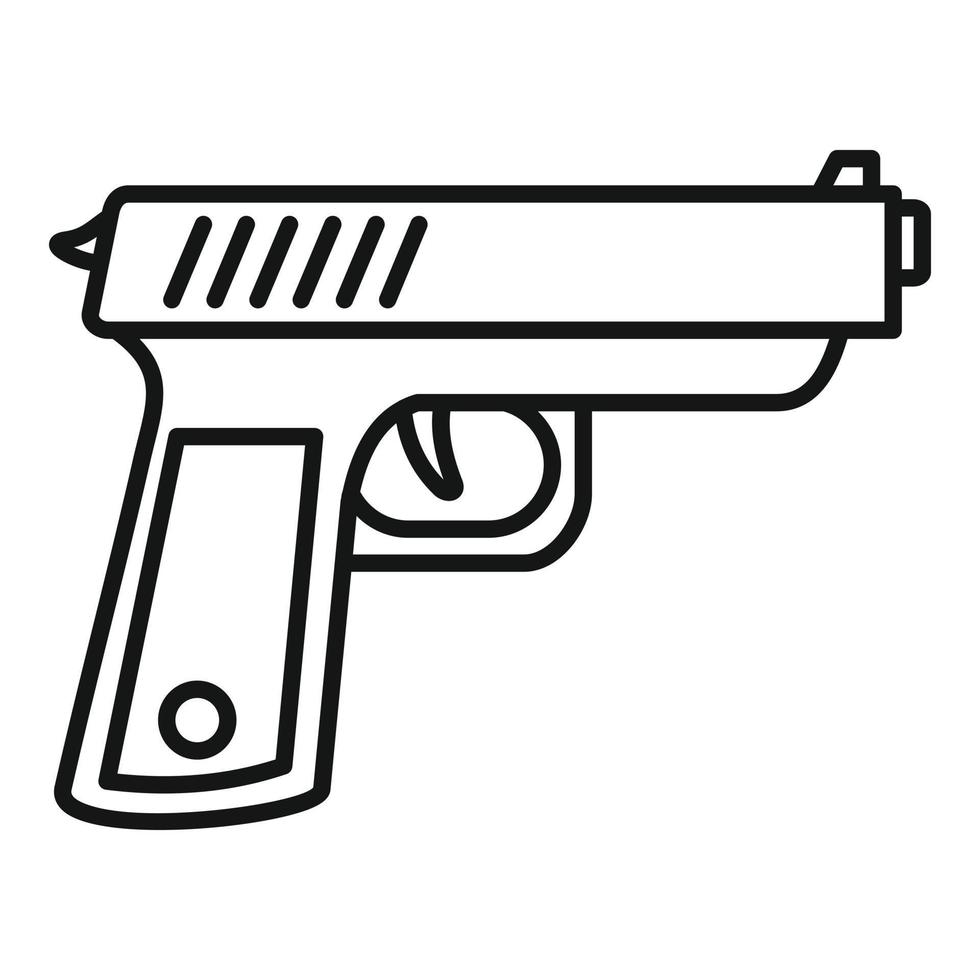 poliziotto pistola icona, schema stile vettore