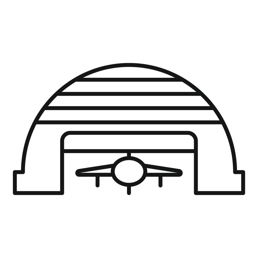 hangar Piano icona, schema stile vettore