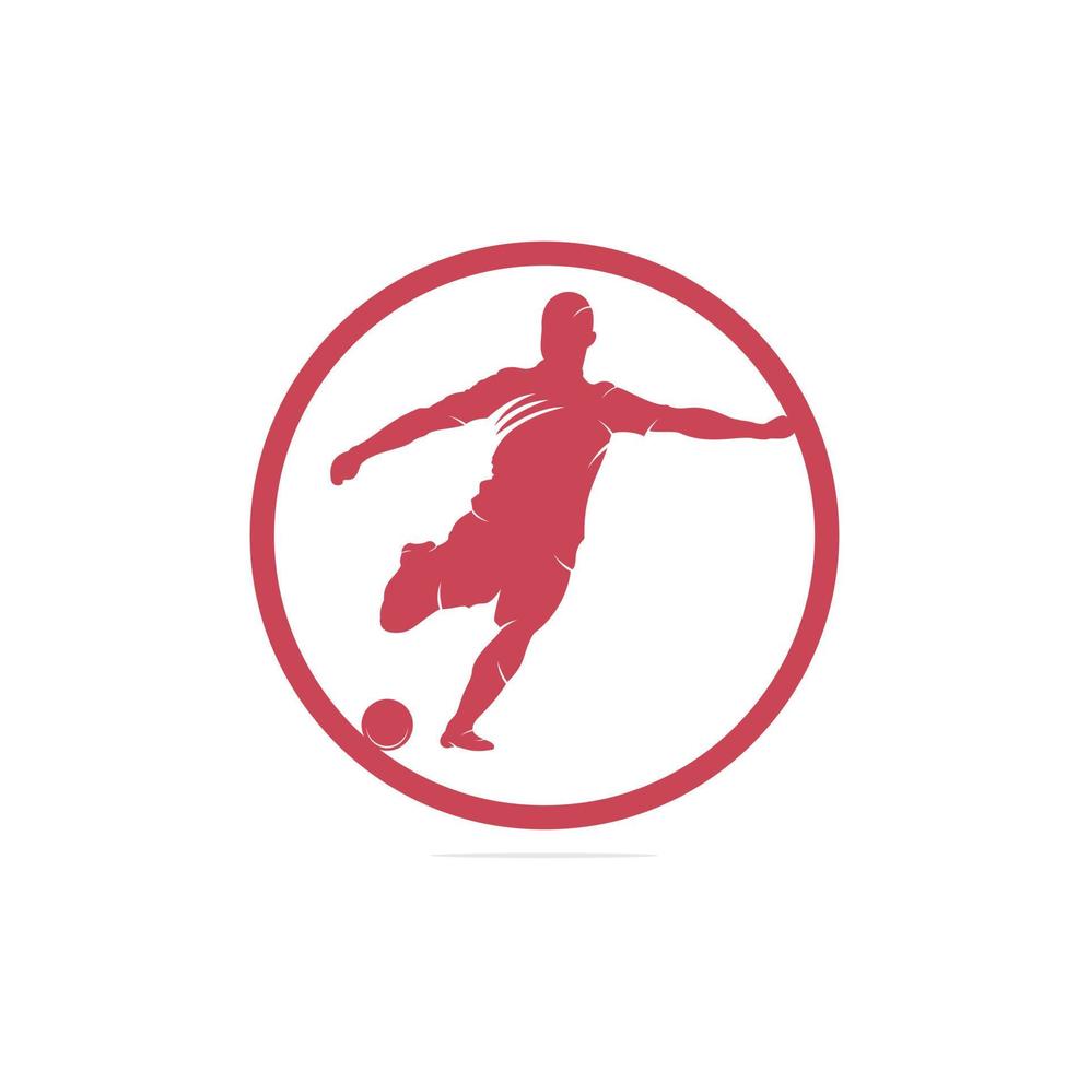 calcio e calcio giocatore uomo logo vettore. silhouette vettore