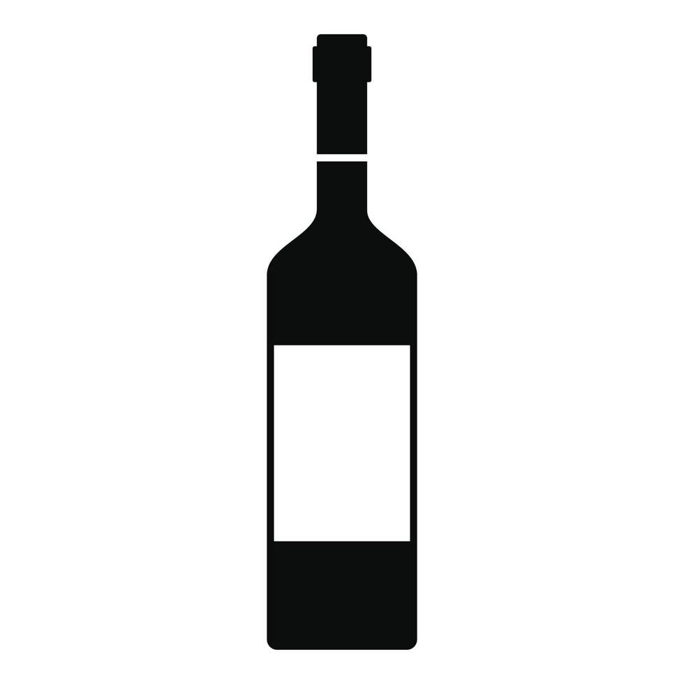 vino bottiglia icona, semplice stile vettore