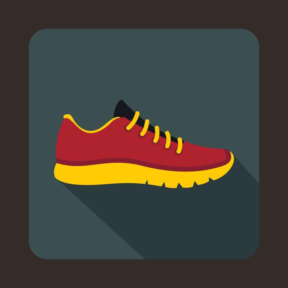 rosso scarpe da ginnastica icona, piatto stile vettore