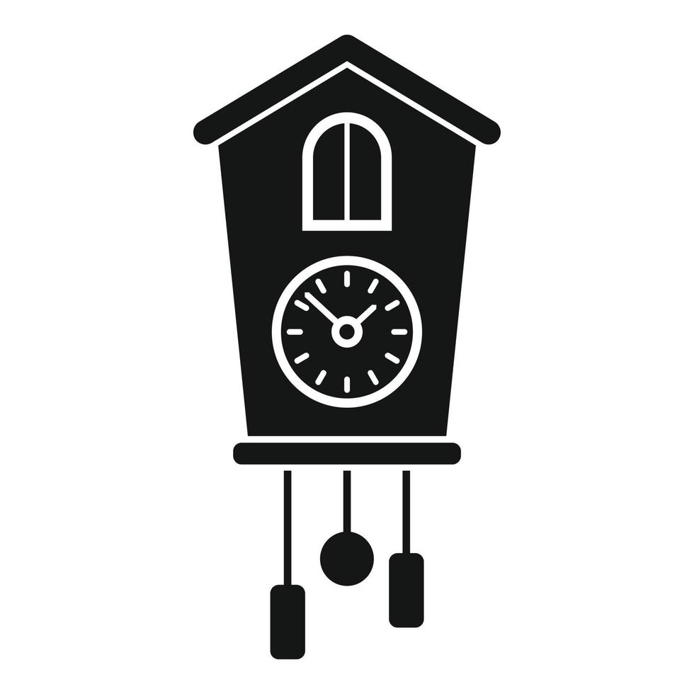 uccello pendolo orologio icona, semplice stile vettore