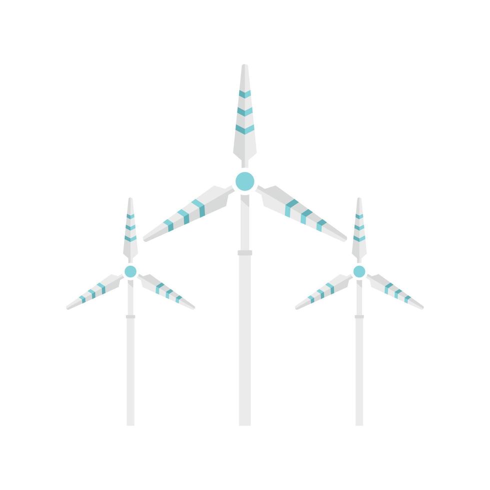 Torre vento turbina icona, piatto stile vettore