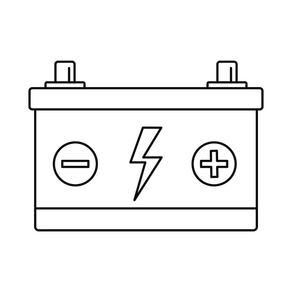 auto batteria icona, schema stile vettore