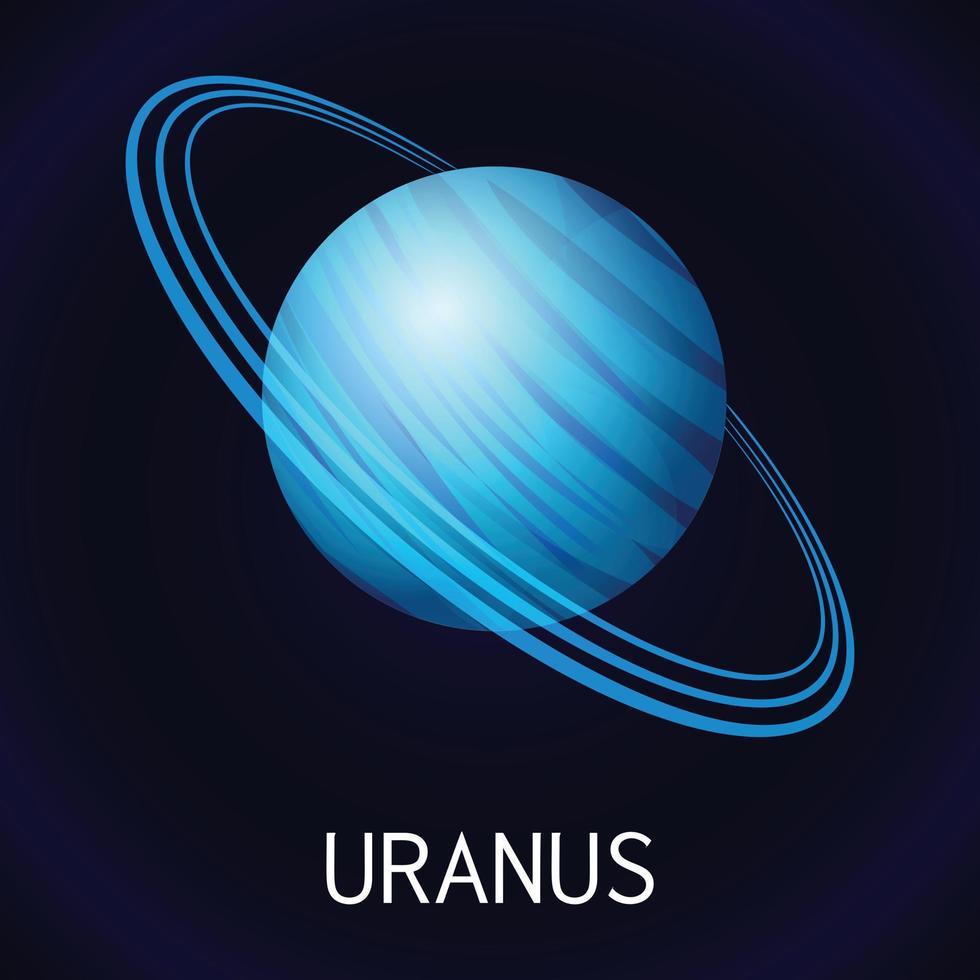 Urano icona, cartone animato stile vettore
