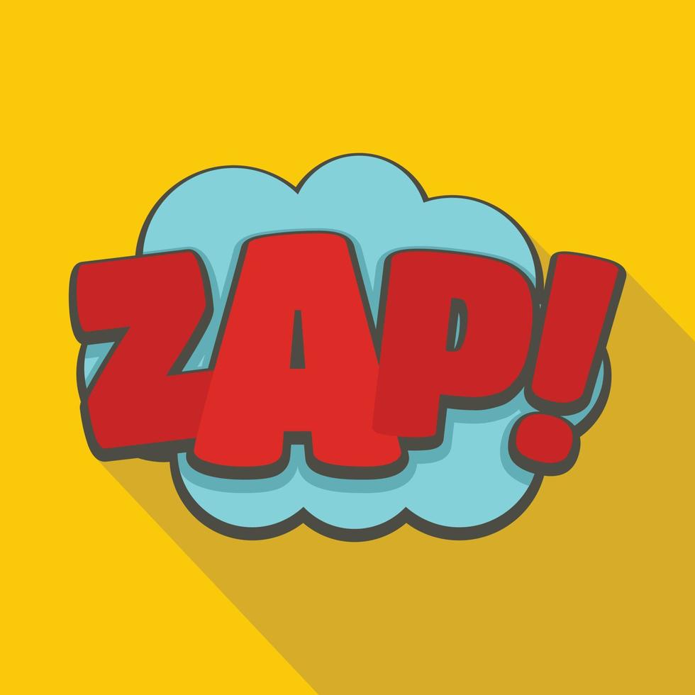 comico boom zap icona, piatto stile vettore