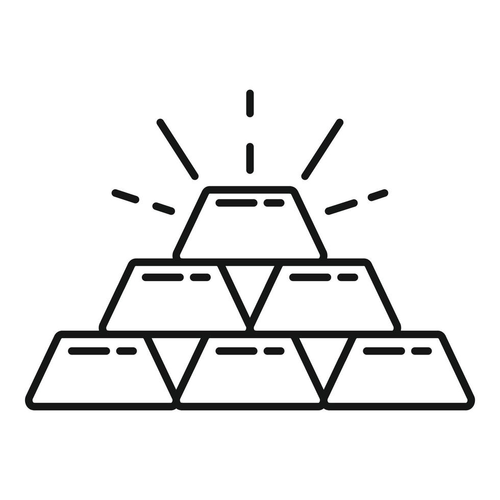 milionario d'oro barre icona, schema stile vettore