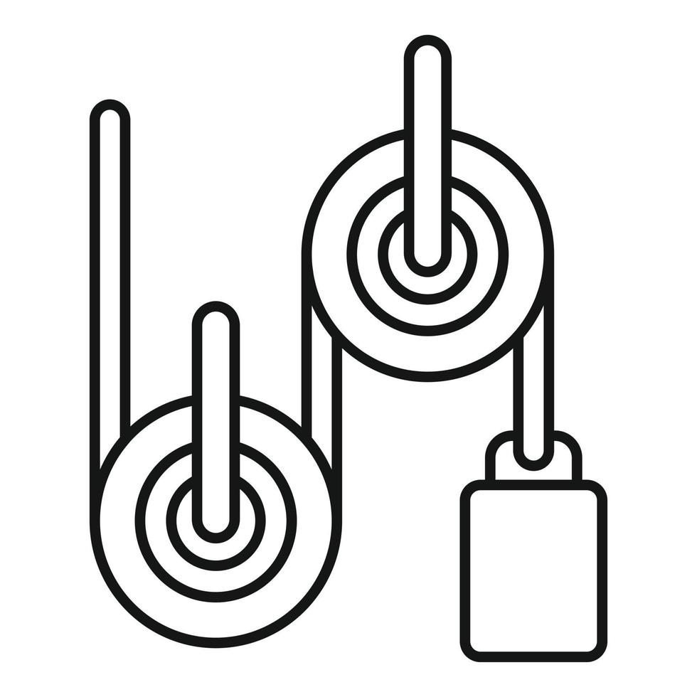 fisica rullo icona, schema stile vettore