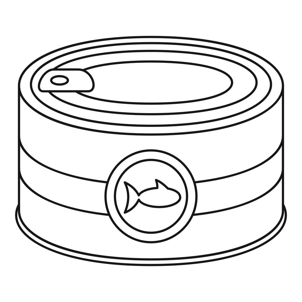 pesce lattina può icona, schema stile vettore