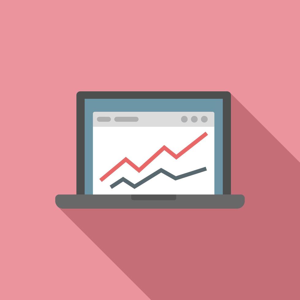 contabilità il computer portatile grafico icona, piatto stile vettore