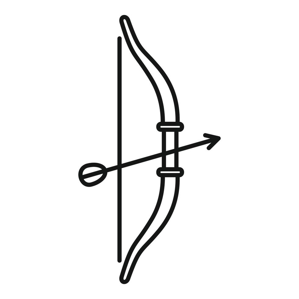 freccia arco icona, schema stile vettore