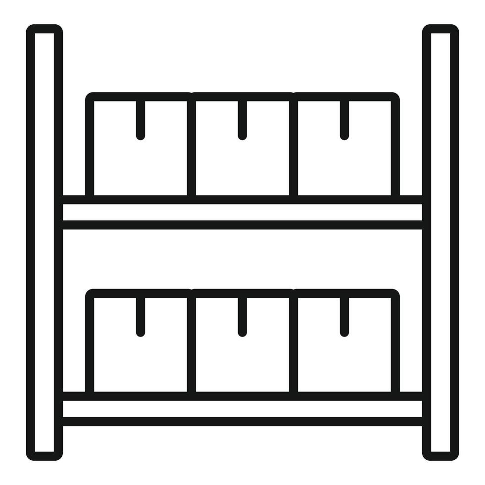 pacco cremagliera icona, schema stile vettore