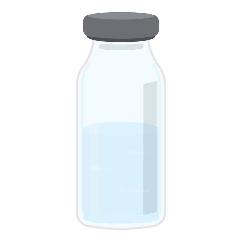 medico bottiglia con acqua icona, cartone animato stile vettore
